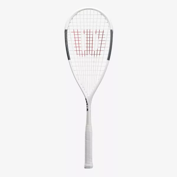 Raquette de squash Wilson Tempête Pro blanche et grise